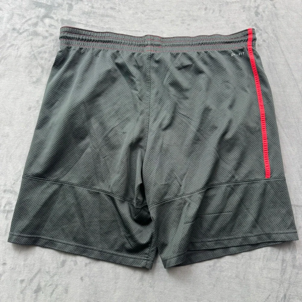 Jordan Mens Dri-FIT Basketball Shorts Red Black Colorblock Jumpman XXL
